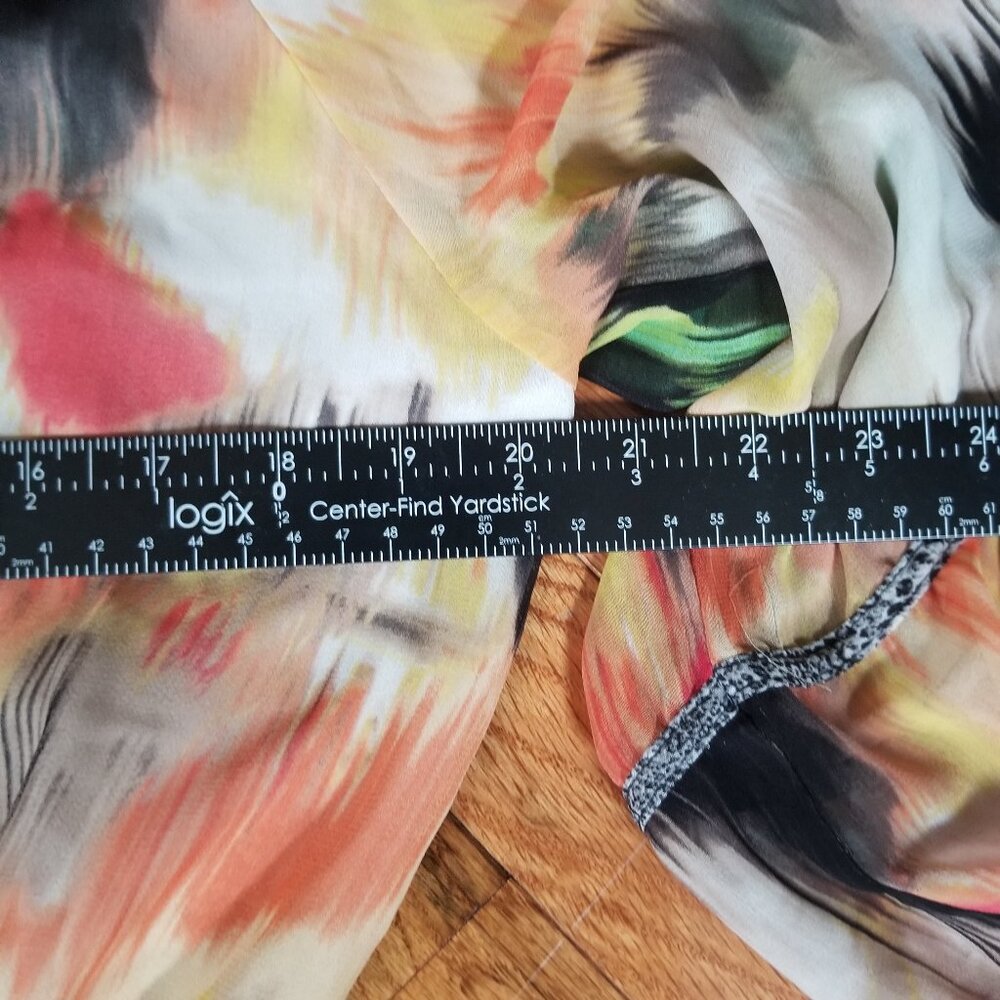 Calvin Klein multicolored V-neck blouse L - Picture 6 of 6